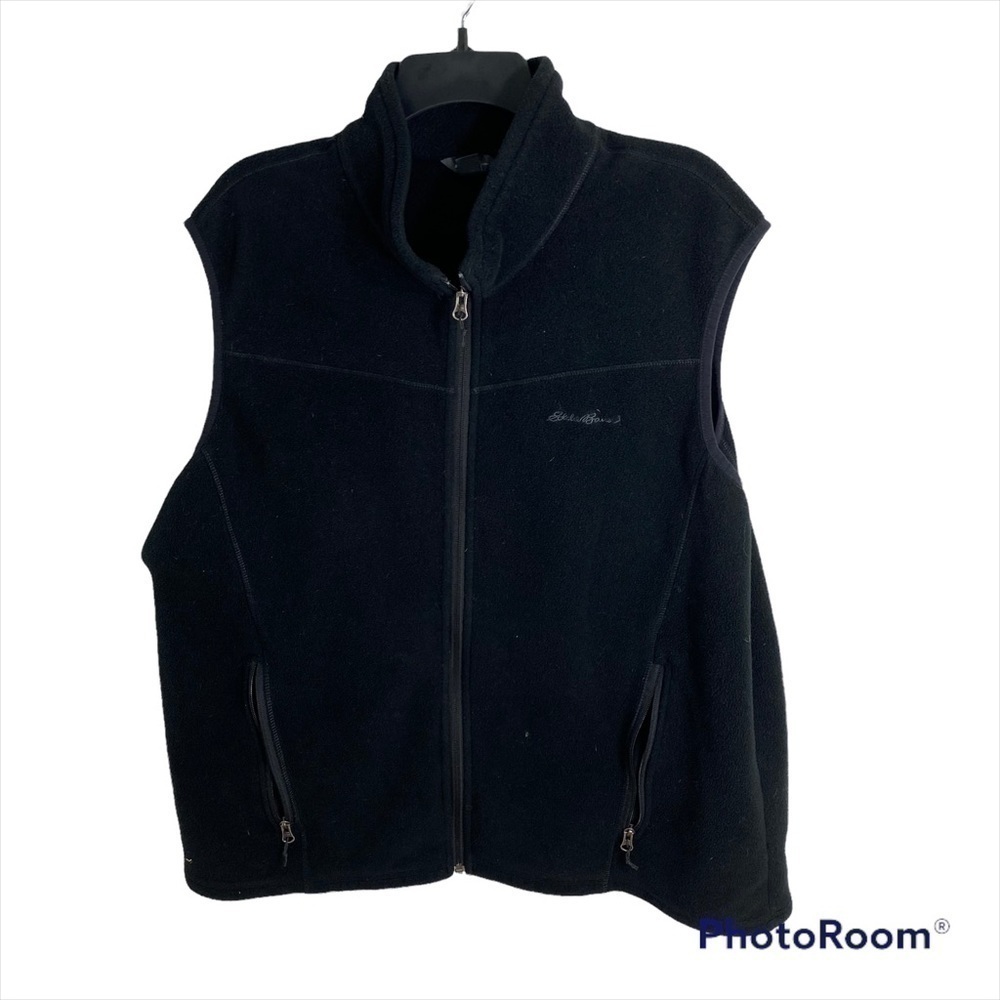 Eddie Bauer Fleece Vest Full Zip 2X Men’s Black Sweater